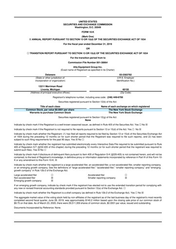 Thumbnail Alta Equipment Group 10-K Annual Report 2019