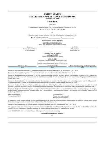 Thumbnail Quantum Computing 10-K Annual Report 2019