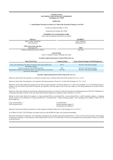 Vorschaubild Aeva Technologies 10-K Jahresbericht 2019