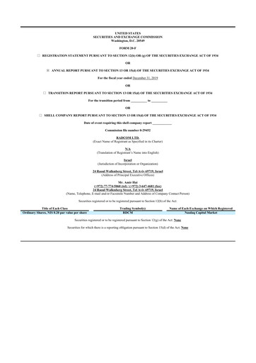 Thumbnail RADCOM 20-F Annual Report 2019