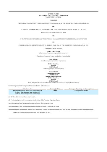 Thumbnail Alarum Technologies 20-F Annual Report 2019