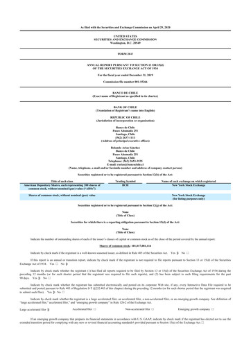 Thumbnail Banco de Chile
 20-F Annual Report 2019