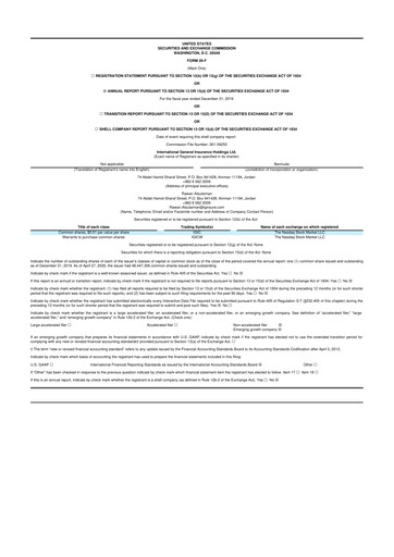 Thumbnail International General Insurance Holdings Ltd. 20-F Annual Report 2019