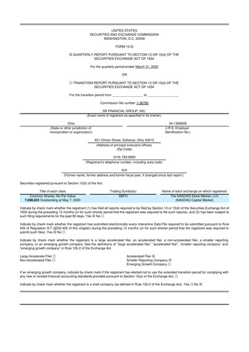 Thumbnail SB Financial Group 10-Q Quarterly Report FY2020 