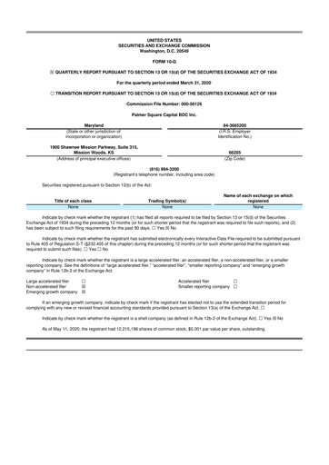 Thumbnail Palmer Square Capital BDC 10-Q Quarterly Report FY 