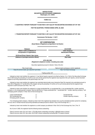 Thumbnail IDT Corporation
 10-Q Quarterly Report FY2020 