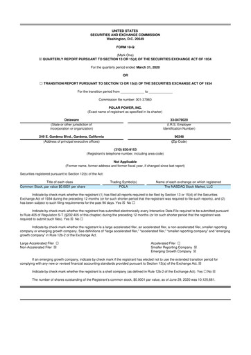 Miniature Polar Power
 10-Q Rapport trimestriel 2020 