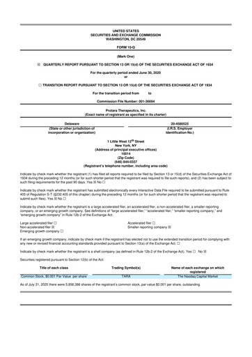 Thumbnail Protara Therapeutics 10-Q Quarterly Report FY 