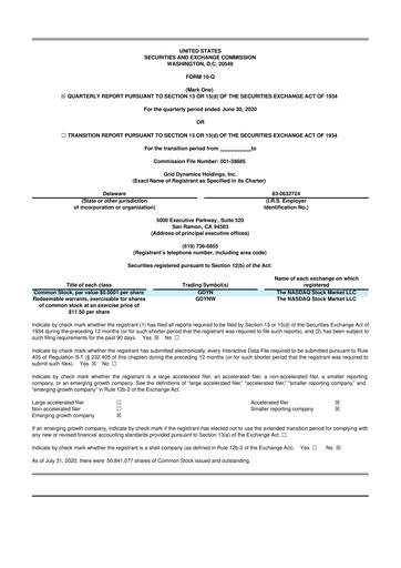 Vorschaubild Grid Dynamics 10-Q Quartalsbericht 2020 