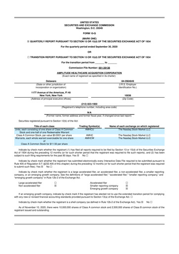 Miniature Jasper Therapeutics 10-Q Rapport trimestriel 2020 