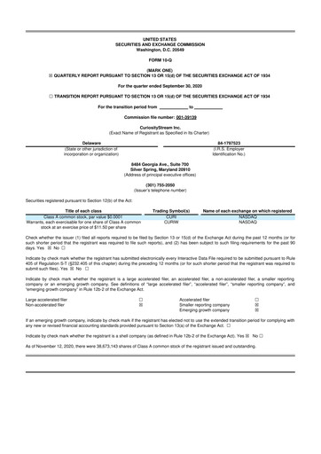 Thumbnail CuriosityStream 10-Q Quarterly Report FY2020 