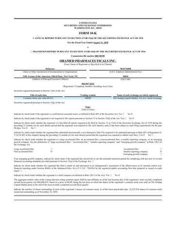 Vorschaubild Oramed Pharmaceuticals 10-K Jahresbericht 2020