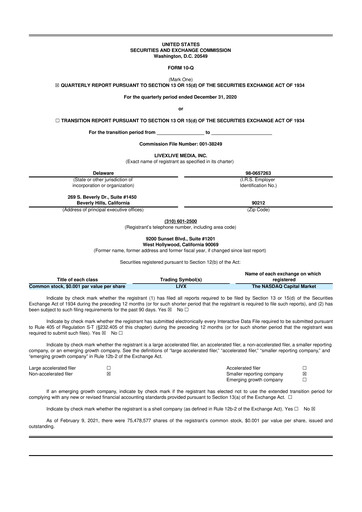 Vorschaubild LiveOne 10-Q Quartalsbericht  