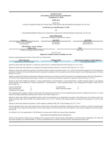 Thumbnail Lantern Pharma 10-K Annual Report 2020