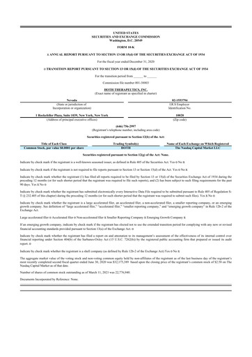 Thumbnail Hoth Therapeutics 10-K Annual Report 2020