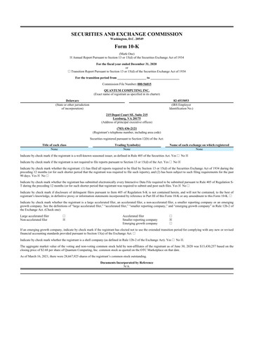 Thumbnail Quantum Computing 10-K Annual Report 2020