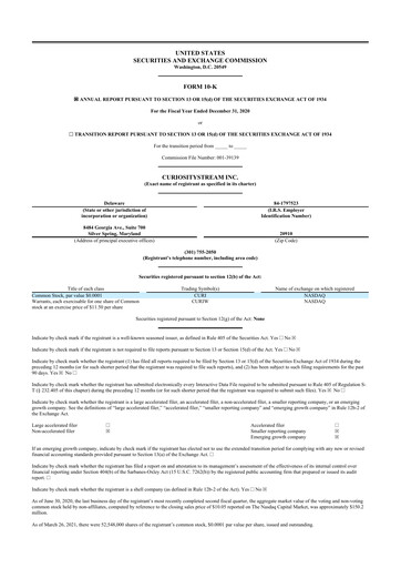 Thumbnail CuriosityStream 10-K Annual Report 2020