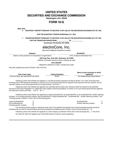 Thumbnail electroCore 10-Q Quarterly Report FY 