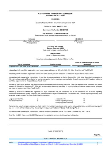 Thumbnail GrowGeneration
 10-Q Quarterly Report FY 
