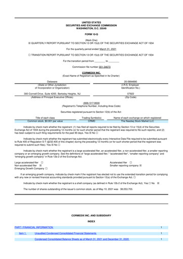 Thumbnail CorMedix 10-Q Quarterly Report FY2021 