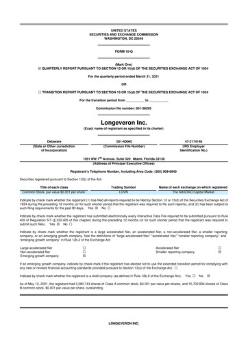 Thumbnail Longeveron 10-Q Quarterly Report FY2021 