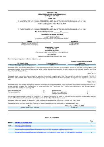 Miniature Agrify 10-Q Rapport trimestriel 2021 