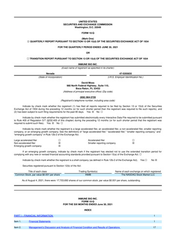 Thumbnail INmune Bio 10-Q Quarterly Report FY 