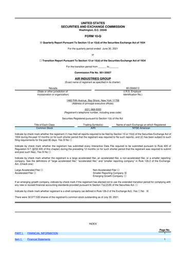 Thumbnail Air Industries Group 10-Q Quarterly Report FY2021 
