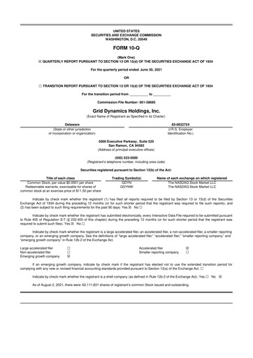 Vorschaubild Grid Dynamics 10-Q Quartalsbericht 2021 