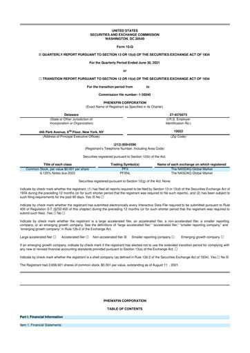 Thumbnail PhenixFIN 10-Q Quarterly Report FY 