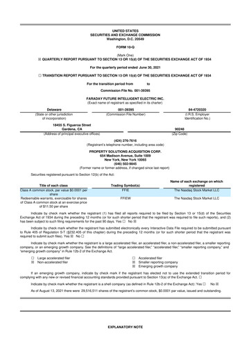 Thumbnail Faraday Future 10-Q Quarterly Report FY2021 