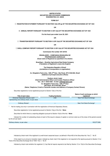 Vorschaubild BrasilAgro 20-F Jahresbericht 2021