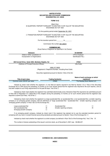 Thumbnail CorMedix 10-Q Quarterly Report FY2021 