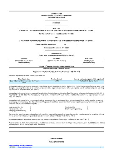 Thumbnail Longeveron 10-Q Quarterly Report FY2021 