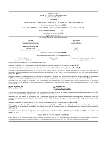 Thumbnail OptimizeRx 10-K Annual Report 2021