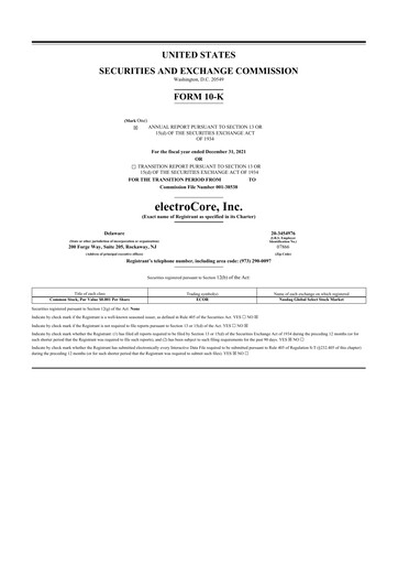 Thumbnail electroCore 10-K Annual Report 2021