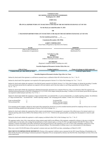 Thumbnail Agrify 10-K Annual Report 2021