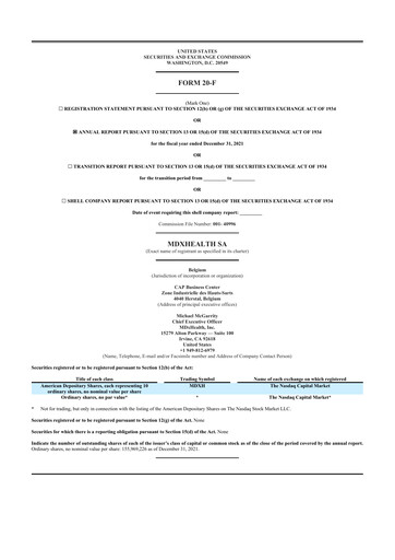 Vorschaubild MDxHealth 20-F Jahresbericht 2021