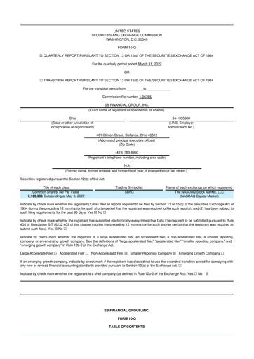 Thumbnail SB Financial Group 10-Q Quarterly Report FY2022 