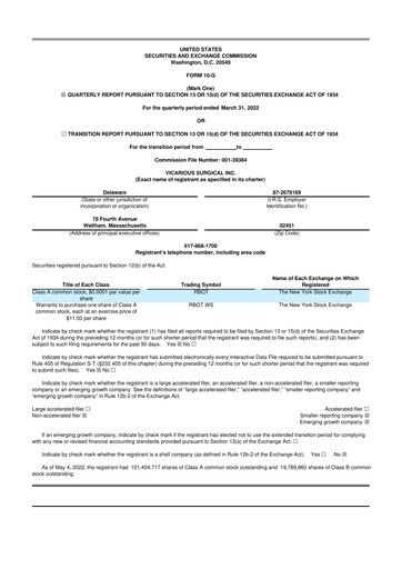 Thumbnail Vicarious Surgical 10-Q Quarterly Report FY2022 