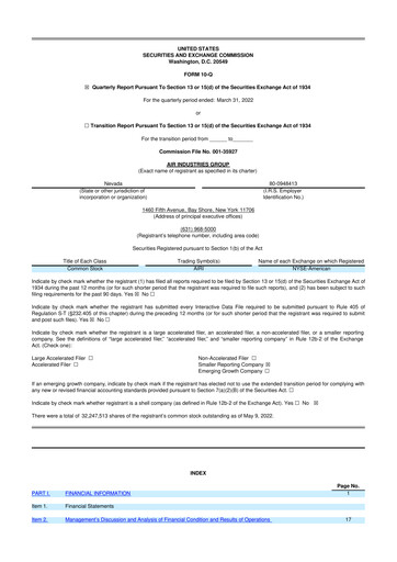 Thumbnail Air Industries Group 10-Q Quarterly Report FY2022 