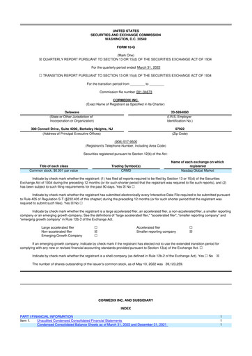 Thumbnail CorMedix 10-Q Quarterly Report FY2022 