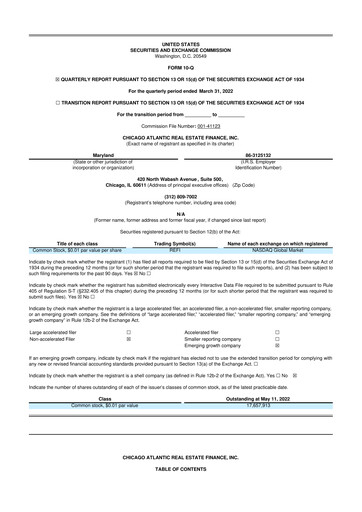 Thumbnail Chicago Atlantic Real Estate Finance 10-Q Quarterly Report FY 