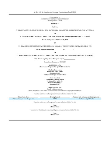 Thumbnail Karooooo 20-F Annual Report 2022