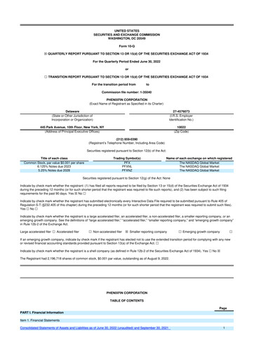 Thumbnail PhenixFIN 10-Q Quarterly Report FY 