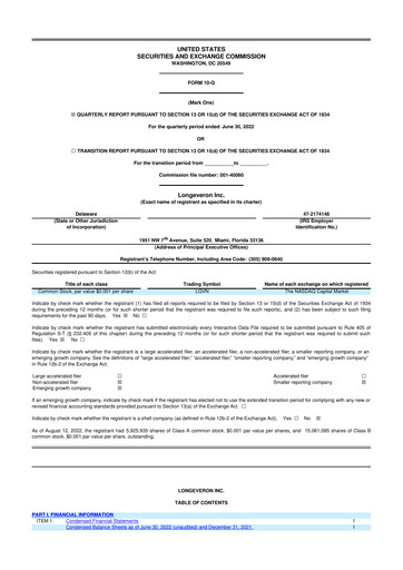 Thumbnail Longeveron 10-Q Quarterly Report FY2022 