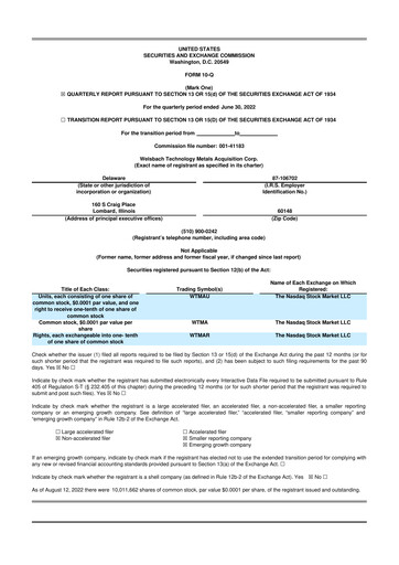 Vorschaubild Evolution Metals & Technologies 10-Q Quartalsbericht 2022 