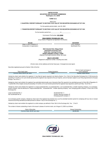 Thumbnail CBAK Energy Technology 10-Q Quarterly Report FY2022 