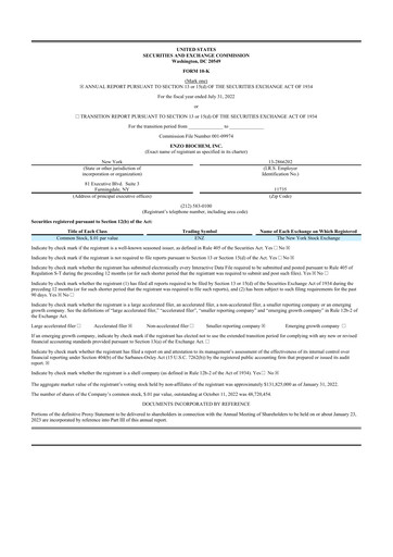 Thumbnail Enzo Biochem 10-K Annual Report 2022