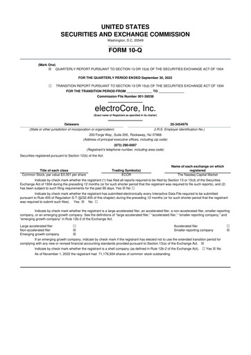 Thumbnail electroCore 10-Q Quarterly Report FY 